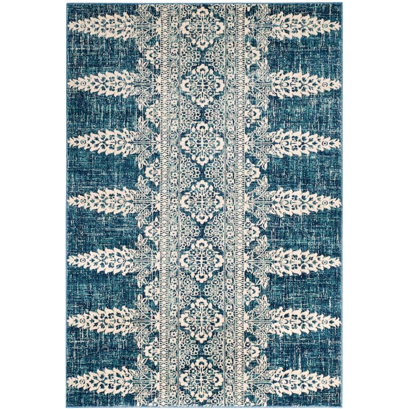 SAFAVIEH Evoke Gelinda Vintage Boho Rug - 5'1" x 7'6" - Royal/Ivory