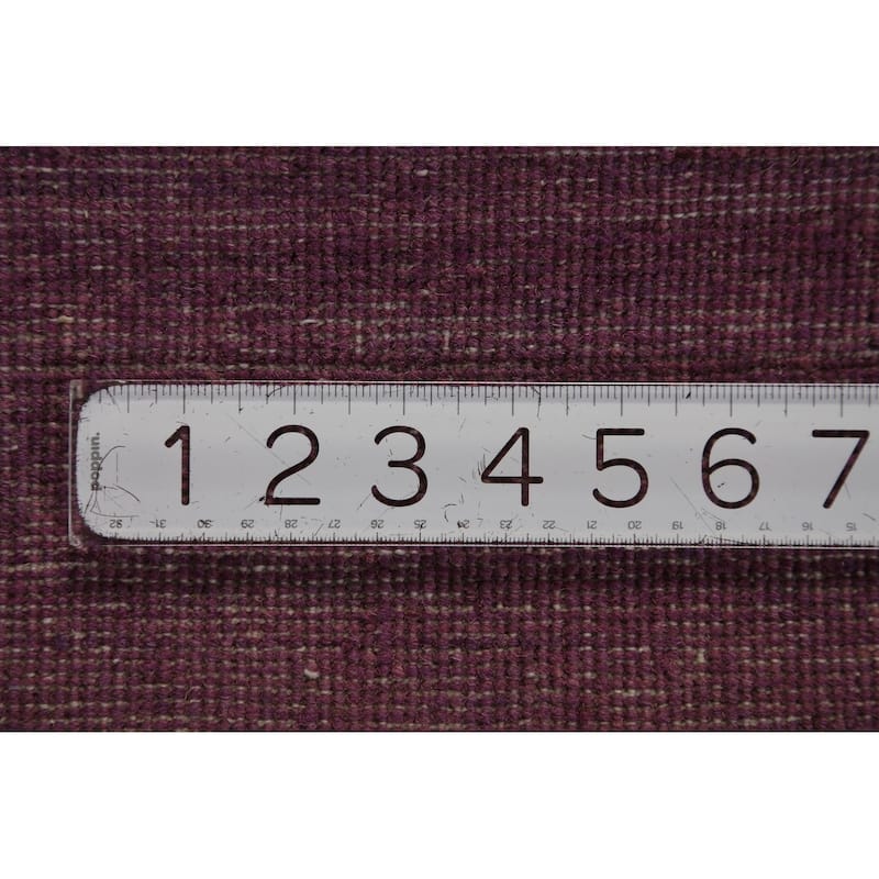 Purple Gabbeh Modern Rug Hand-Knotted Wool Carpet - 3'4" x 3'7"