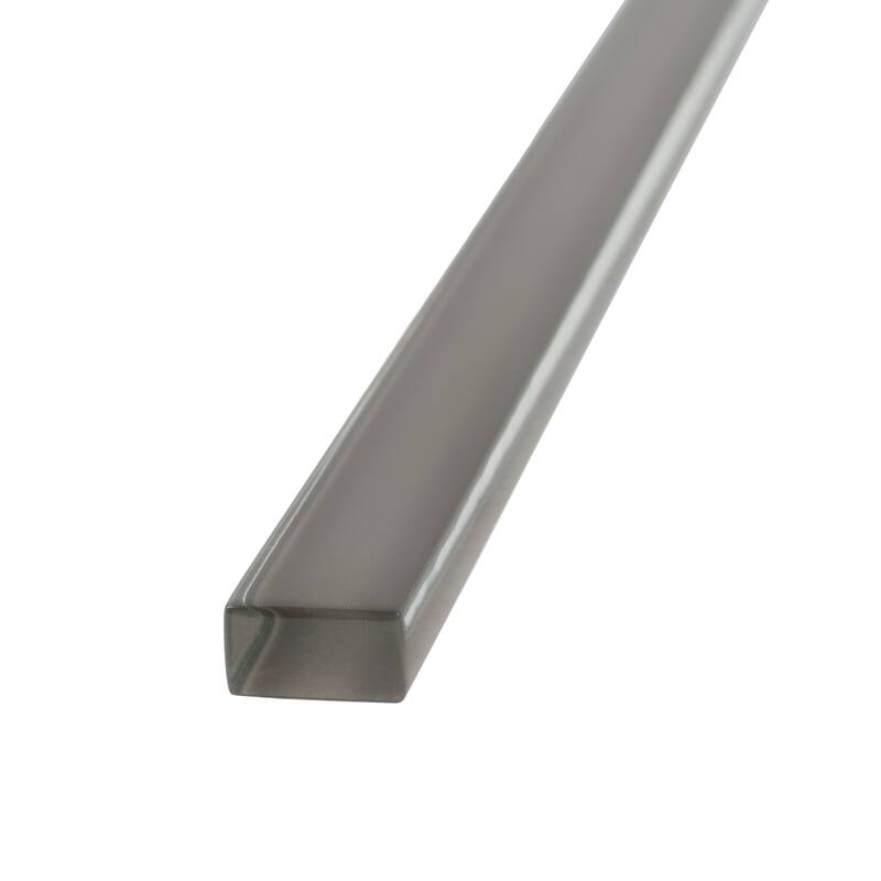 Apollo tile 0.5" x 12" Colorway Glossy Ash Gray Glass Tile (0.5 sq ft/case) - 10 Pack