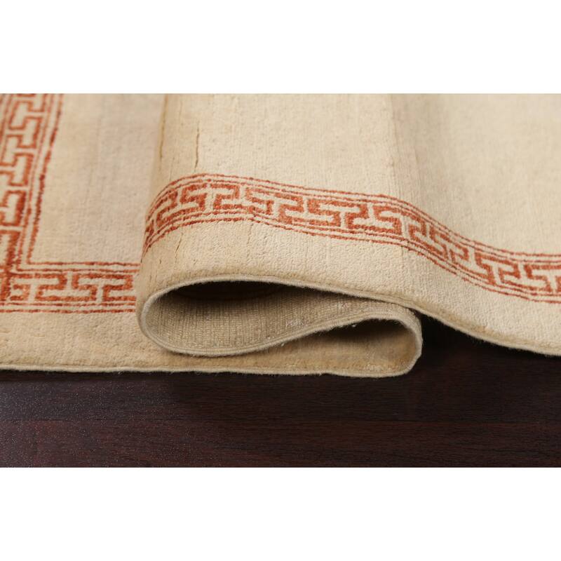 Geometric Bordered Oriental Gabbeh Kashkoli Wool Area Rug Hand-knotted - 3'1" x 5'1"
