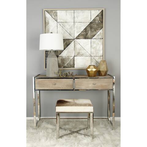 Grey Stainless Steel Contemporary Stool 19 x 20 x 16 - 20 x 16 x 19