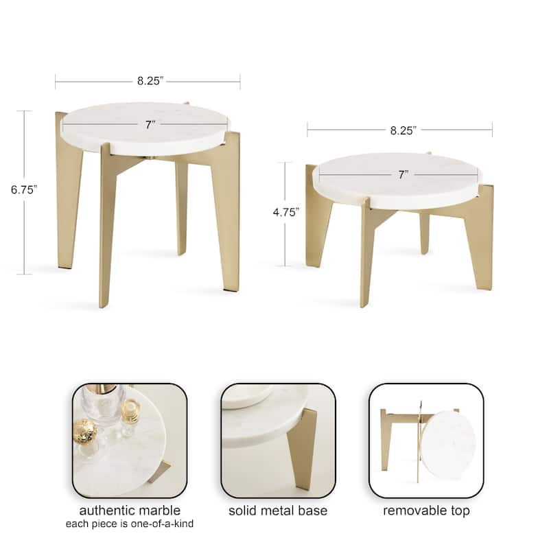 Kate and Laurel Icelyn Round Plant Stand Set