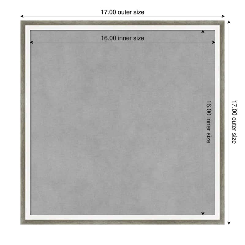 Amanti Art Lucie Silver White Framed Magnetic Board - Board Size 16x16