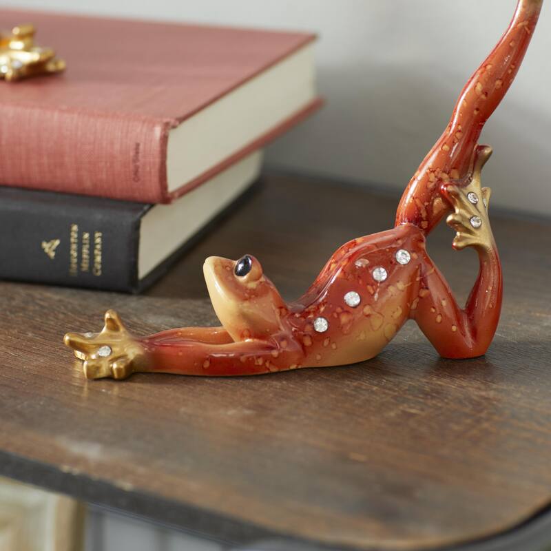 Polystone Frog Decorative Sculpture - Set of 3 Multi Colored - Roche River Decor