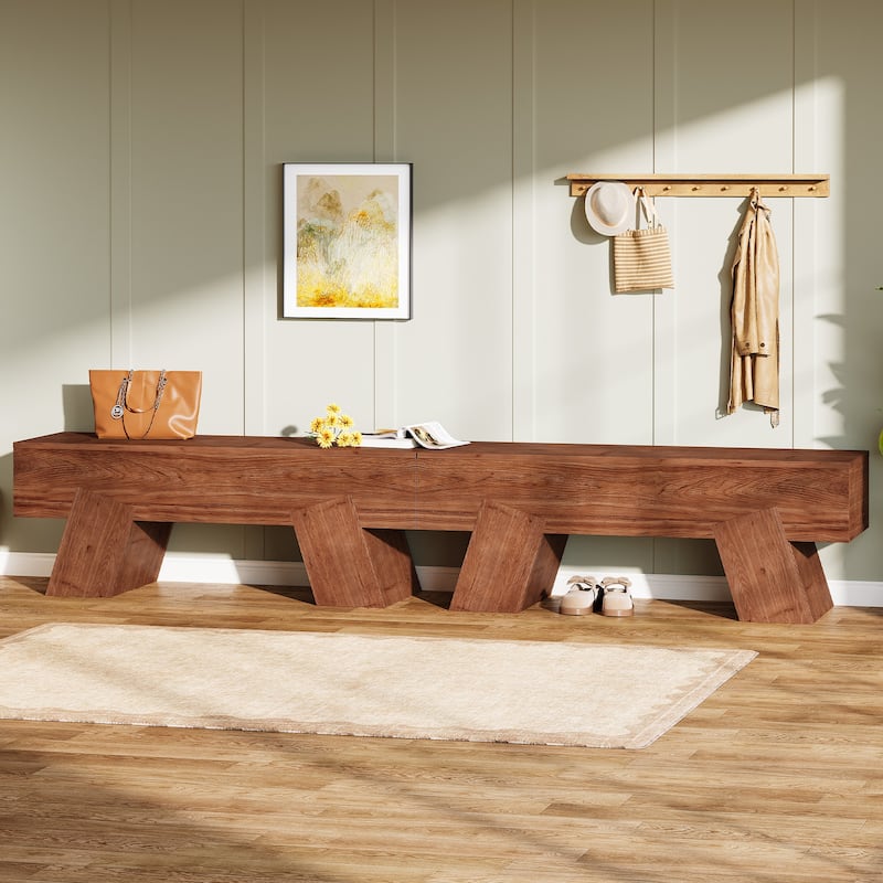 47-Inch Solid Wood Shoe Bench for Entryway