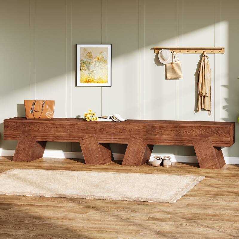 Solid Wood Shoe Bench with Sturdy Legs