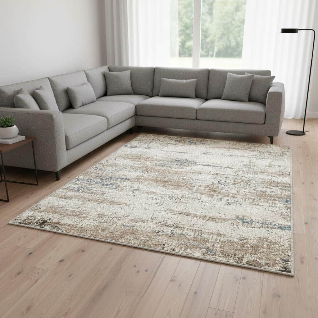 HomeRoots Abstract Modern Rectangle Area Rug