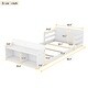 preview thumbnail 12 of 16, Twin Size Floor Kids Bed Frame with Storage Footboard and Guardrail, Grey