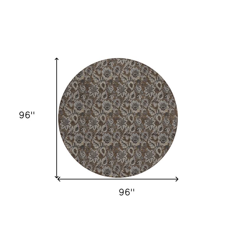 HomeRoots Floral Transitional Rectangle Outdoor Rug