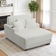 preview thumbnail 1 of 53, 41.7" W Upholstered Plush Corduroy Chaise Lounge with Pillows Beige