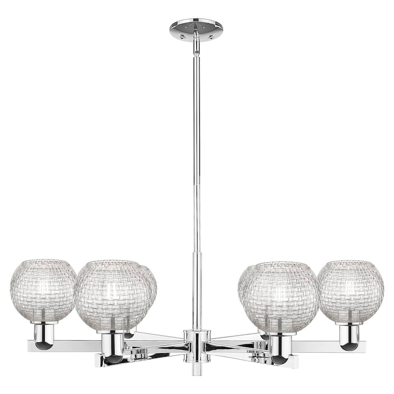 Innovations Lighting Endless Possibilities Arcadia - Athens - 6 Light 36" Basketweave Stem Hung Chandelier - Polished Chrome