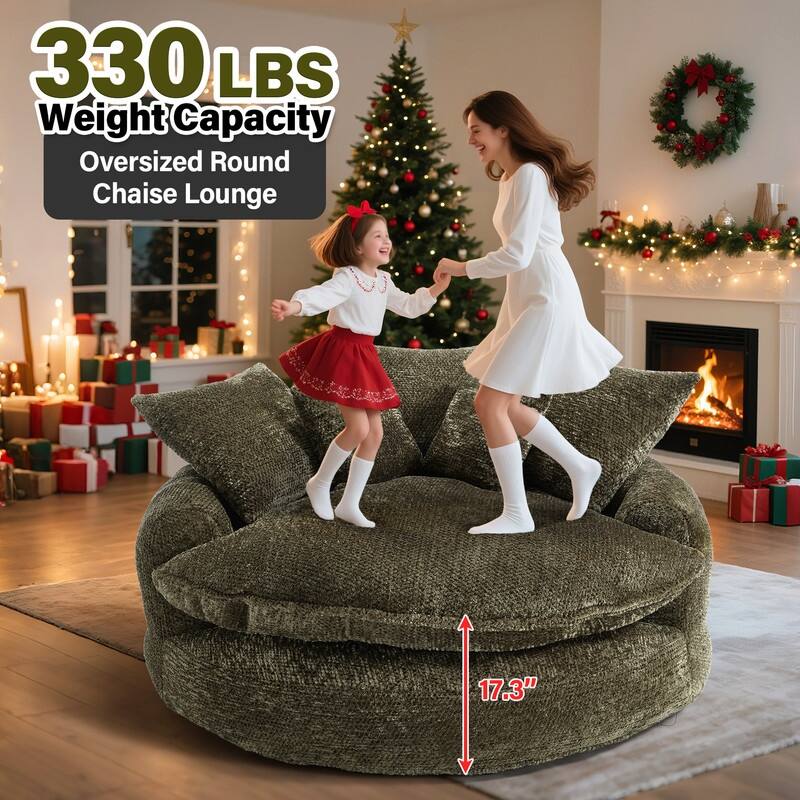 Rossetta Oversized Round Polyester Foam Chair with Pillows