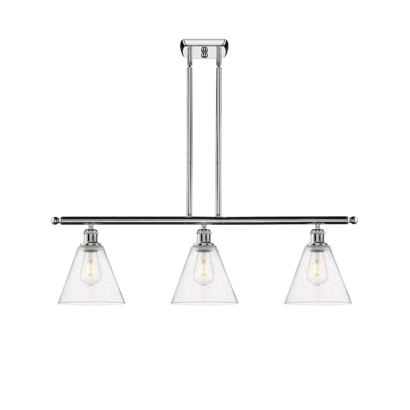 Innovations Lighting Berkshire - 3 Light 36" Stem Hung Island Light - Polished Chrome/Seedy