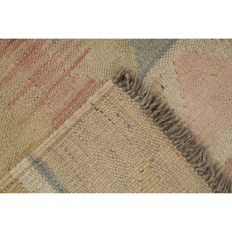 Hand Woven Oriental 100% Wool Carpet Southwestern Tribal Multi-Colored Kilim Area Rug - 9' 9'' X 6' 7''