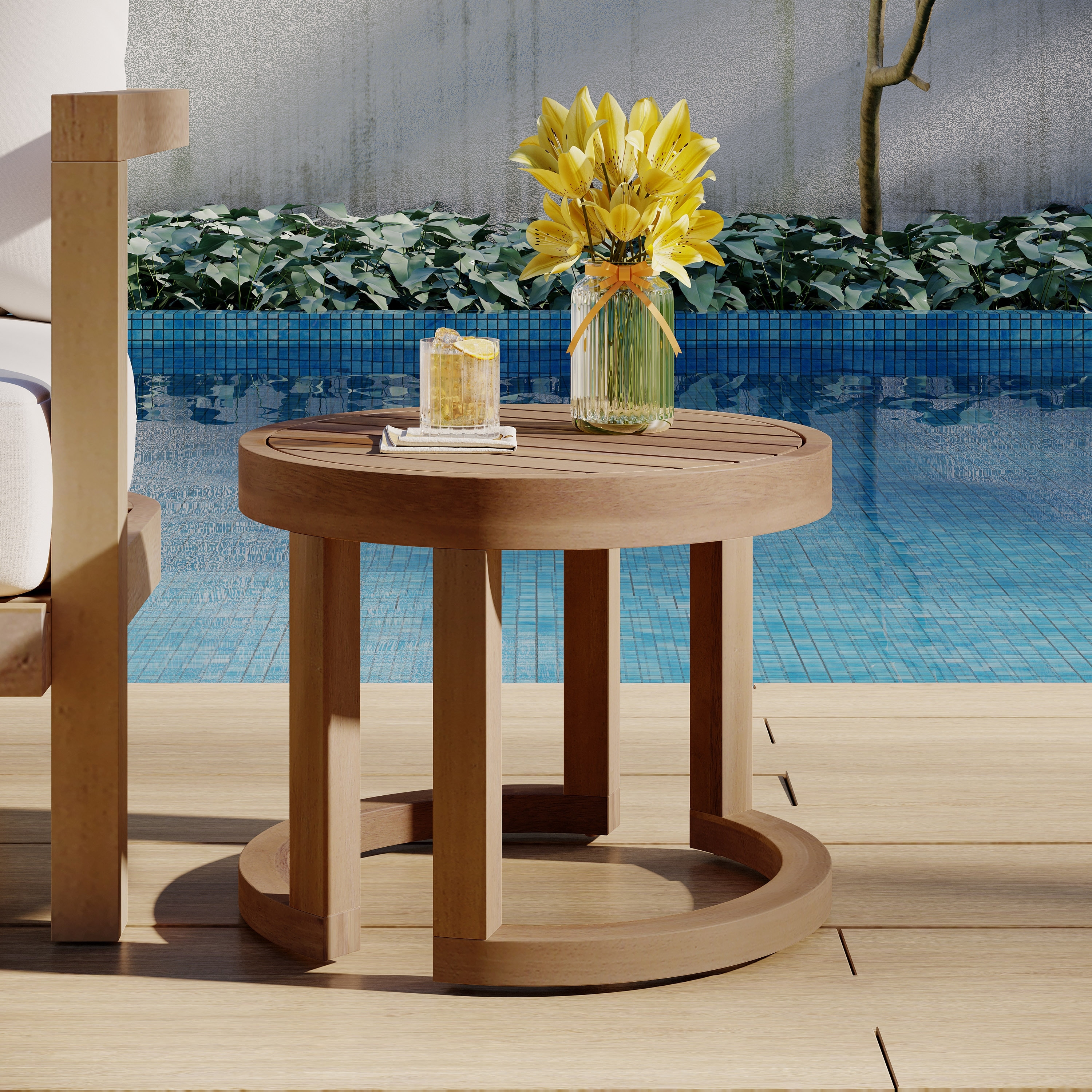Wichita Outdoor Acacia Wood Side Table by Christopher Knight Home
