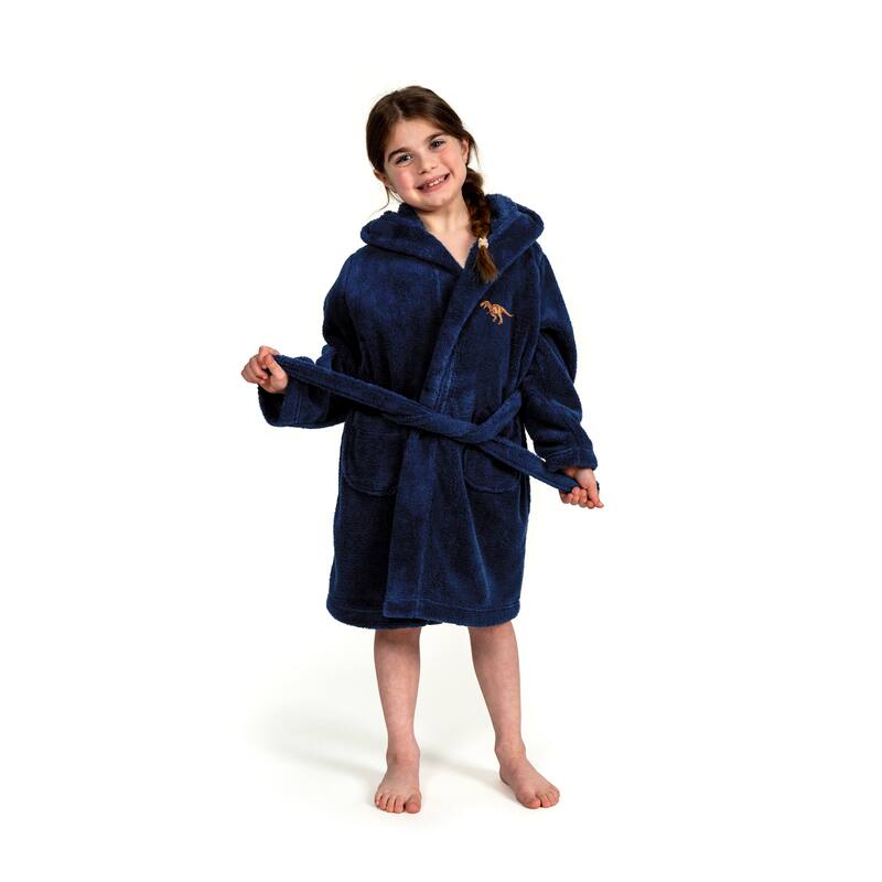 Sweet Kids 100% Polyester SUPER PLUSH Double Brushed Hooded Bathrobe - DINO