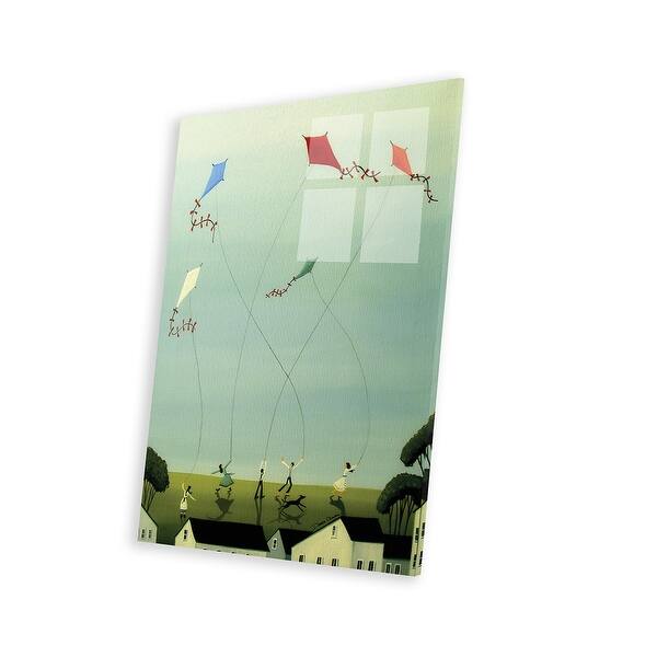Five Kites Flying Print On Acrylic Glass by Debbie Criswell Bed Bath