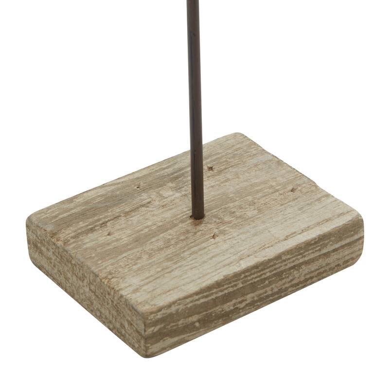 Brown Empress Wood Coastal Sculpture Bird (Set of 3) - 11 x 3 x 14