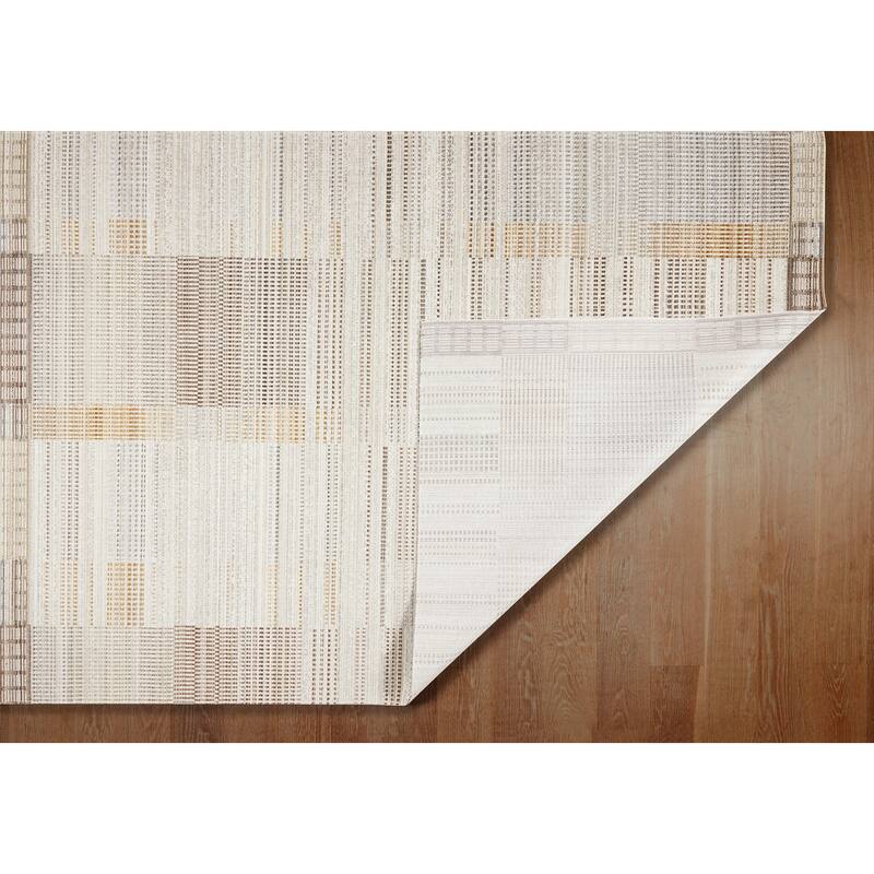 Terra by Obeetee Ava Grid Neutral Rug