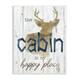 Stupell Cabin Happy Place Rustic Deer Silhouette Sign Wood Wall Art ...