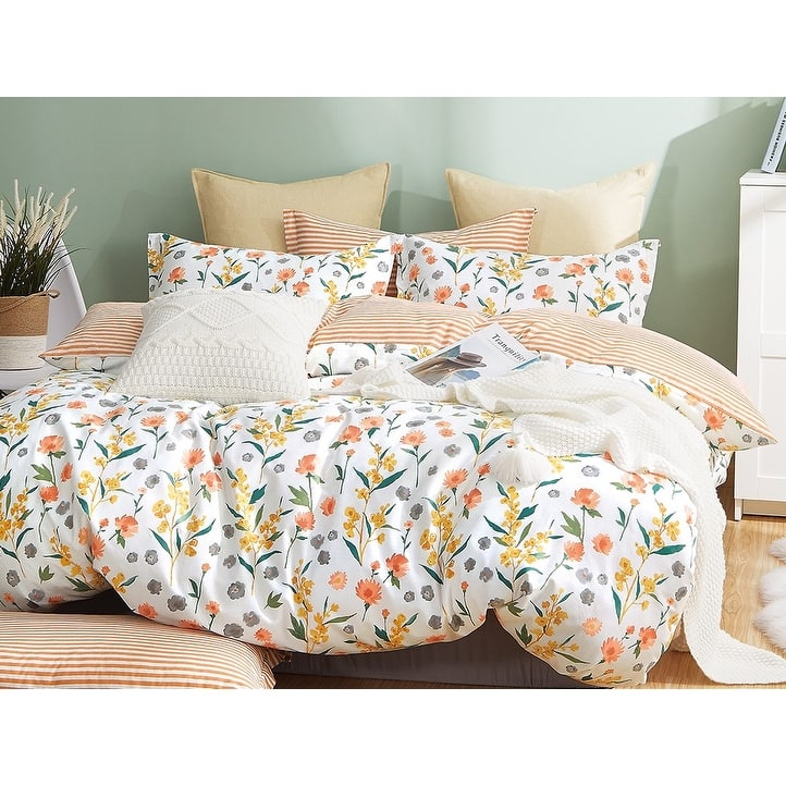 Estella Reversible Floral 100% Cotton Comforter Set