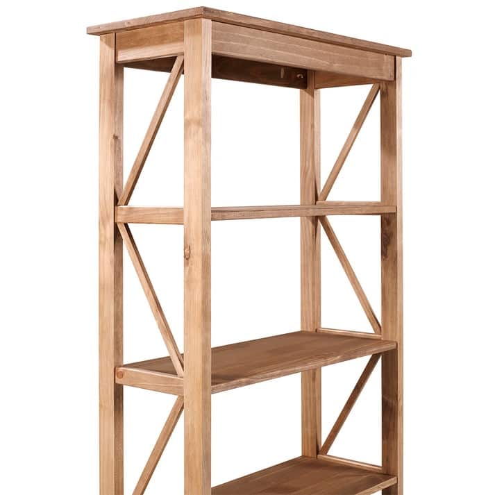 Wood Shelf Unit 5 Tier Corona Gray | Furniture Dash