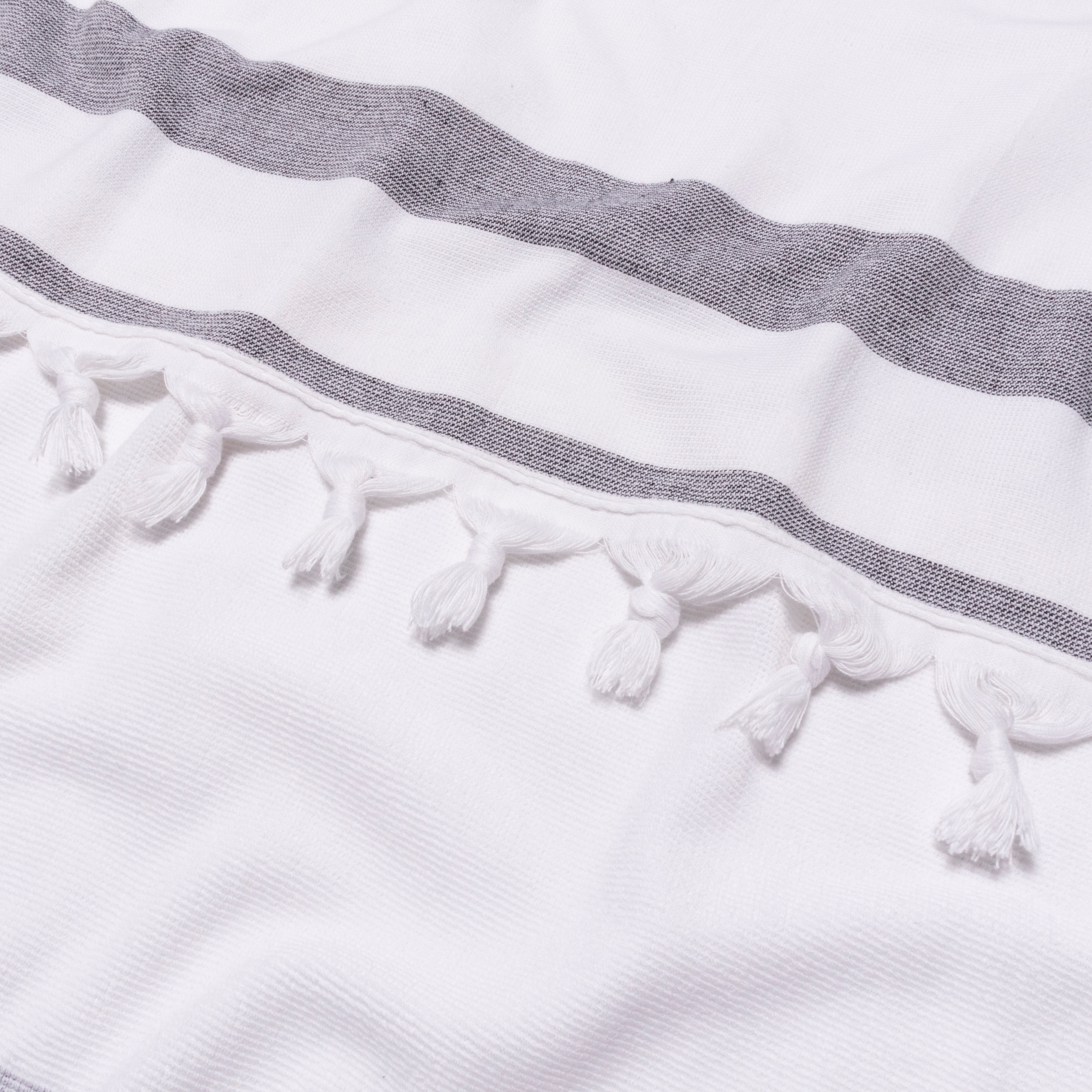 Superior Kai Stripe Fouta Beach Towel with Tassels - 35