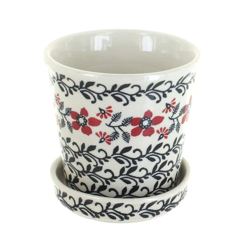 Blue Rose Polish Pottery P045 Manufaktura Flower Pot