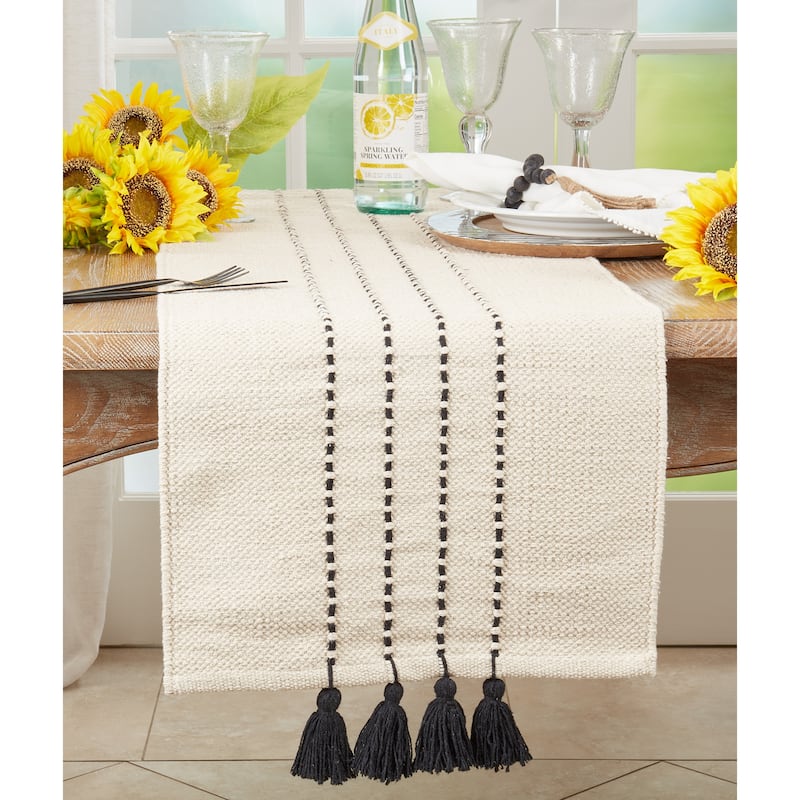 Stripe Tassel Design Table Runner - 16"x72"