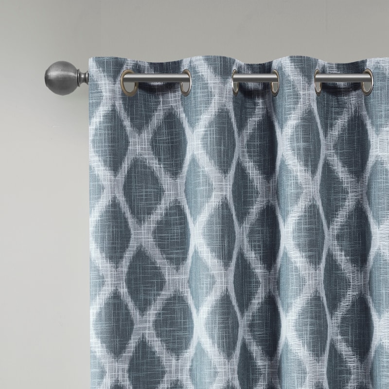 SunSmart Kagen Printed Ikat Blackout Curtain Panel