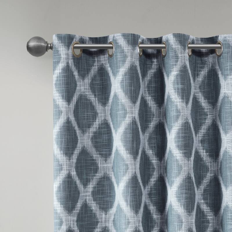 SunSmart Kagen Printed Ikat Blackout Patio Curtain