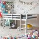 preview thumbnail 2 of 19, Contemporary Design Full Size Low Loft Bed with inclined Ladder and Guardrails, Under Bed Capacious Space, Space-saving, White