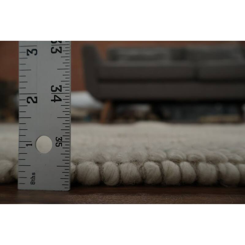 Hand Knotted Oriental 100% Wool Carpet Modern Geometric Beige & Ivories Moroccan Area Rug - 3' 10'' X 2' 3''