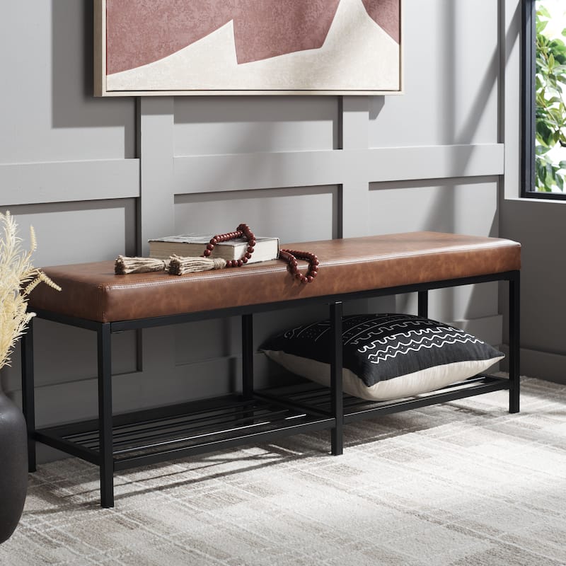 SAFAVIEH Selena 2-Shelf Bench - 48" W x 15" D x 18" H - 48Wx15Dx18H