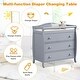 preview thumbnail 12 of 29, Baby Changing Table Infant Diaper with 3 Drawers and Safety Belt-Brown - 35.5" x 23" x 39" (L x W x H)