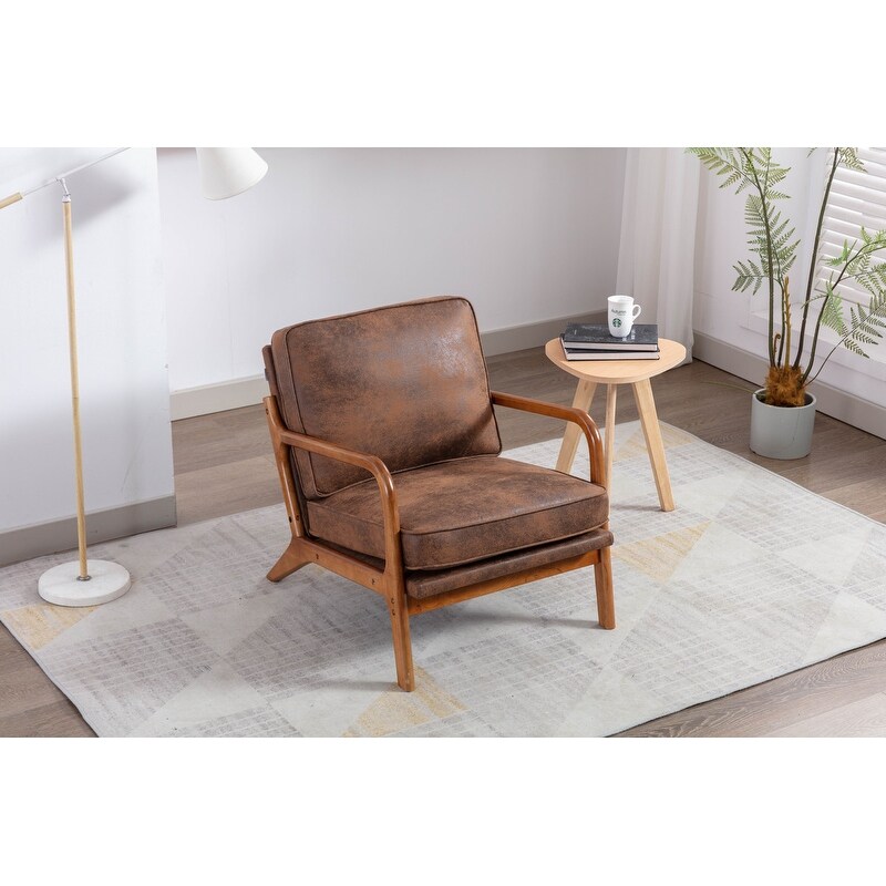 Upholstered PU Armchair Leather Fabric Living Room Accent Chair Bed Bath Beyond 38430308