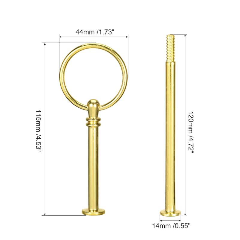 3 Set 3-Tier Cupcake Stand Hardware Fittings for Cake Stand, Gold - Gold