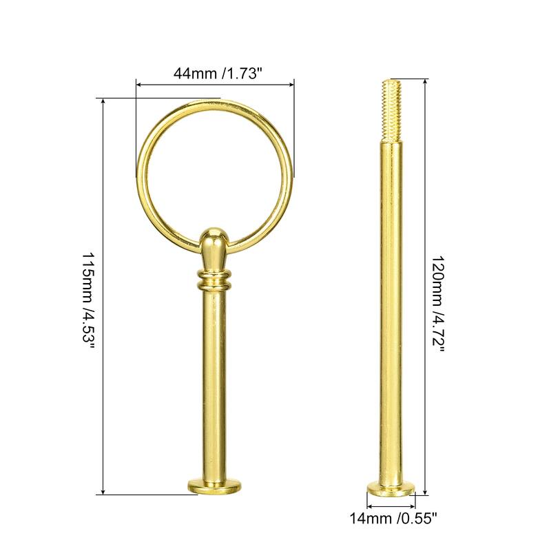4 Set 3-Tier Cupcake Stand Hardware Fittings for Cake Stand, Gold - Gold