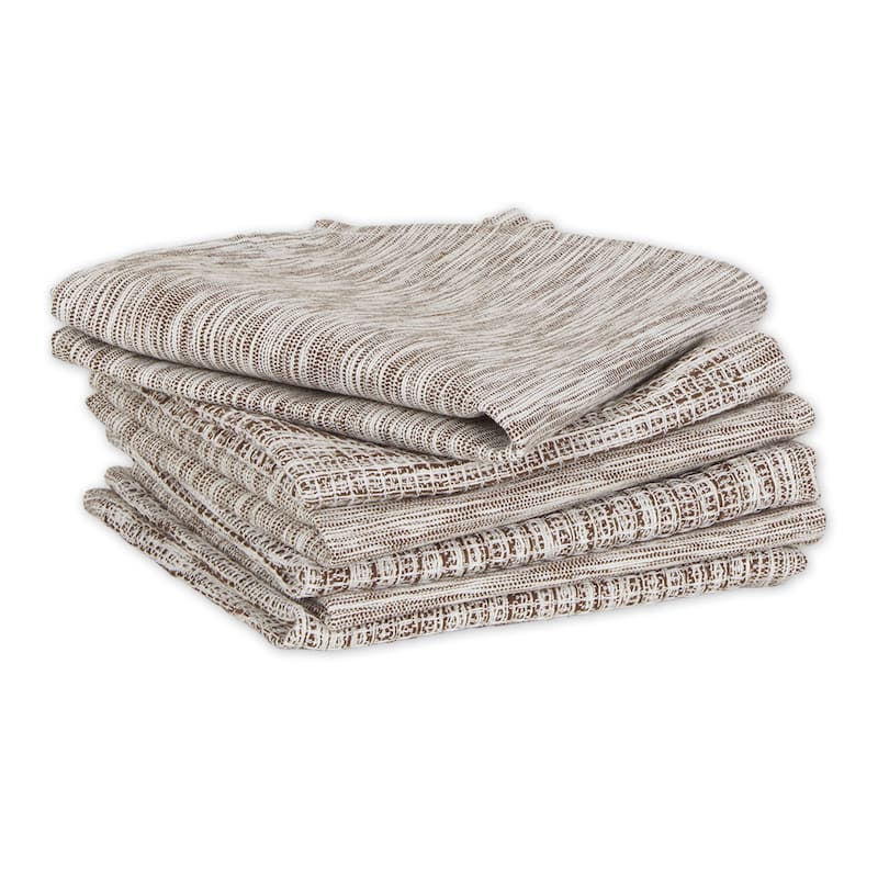 Assorted Sage And Off-White Recycled Cotton Dishcloth (Set of 6) 12x12