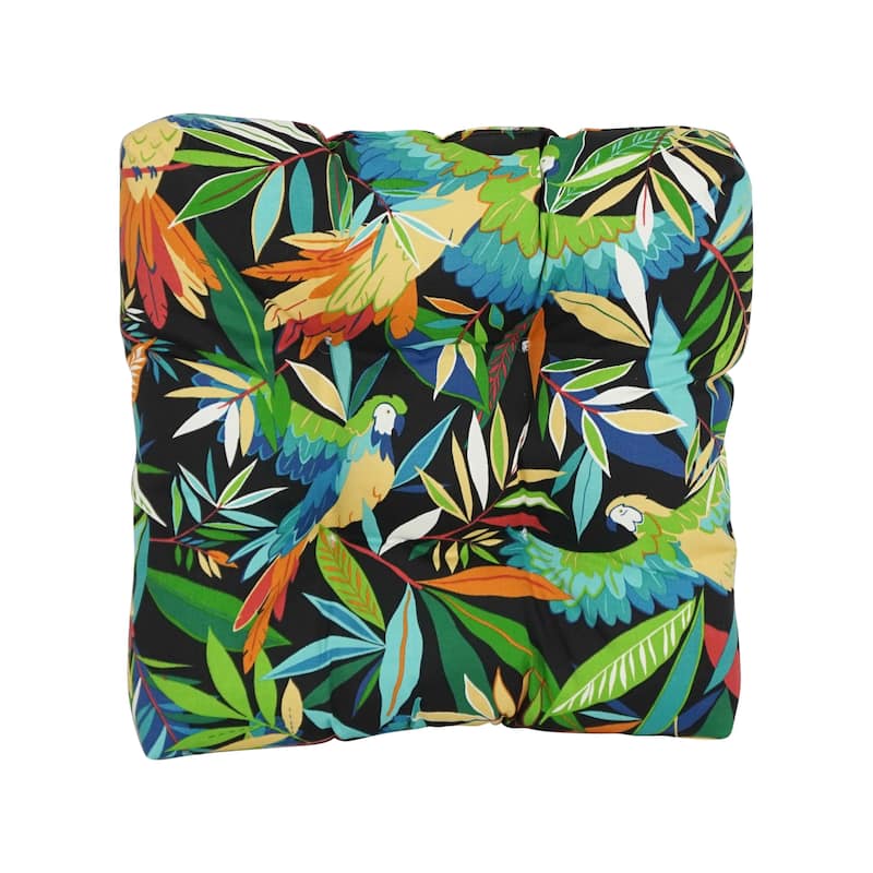 19-inch Square Tufted Indoor/Outdoor Chair Cushions (Set of 4) - 19" x 19"