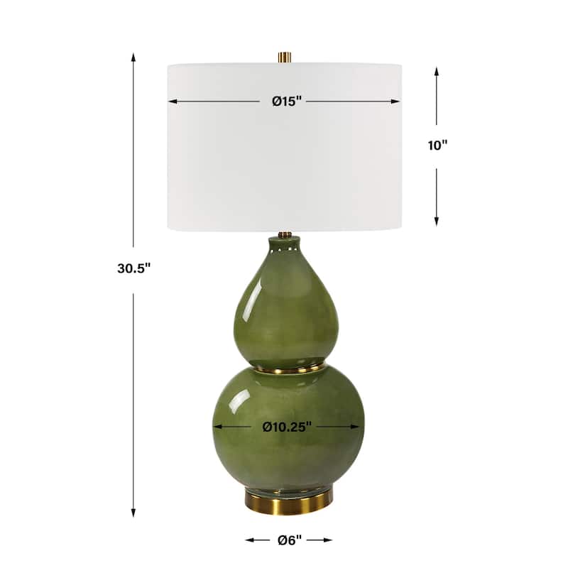 Gourd Shaped Ceramic Table Lamp - 30.5"