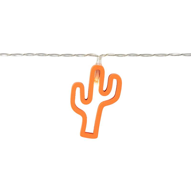 LED Cactus Patio Light Set - Orange - 4' Clear Wire - 10ct