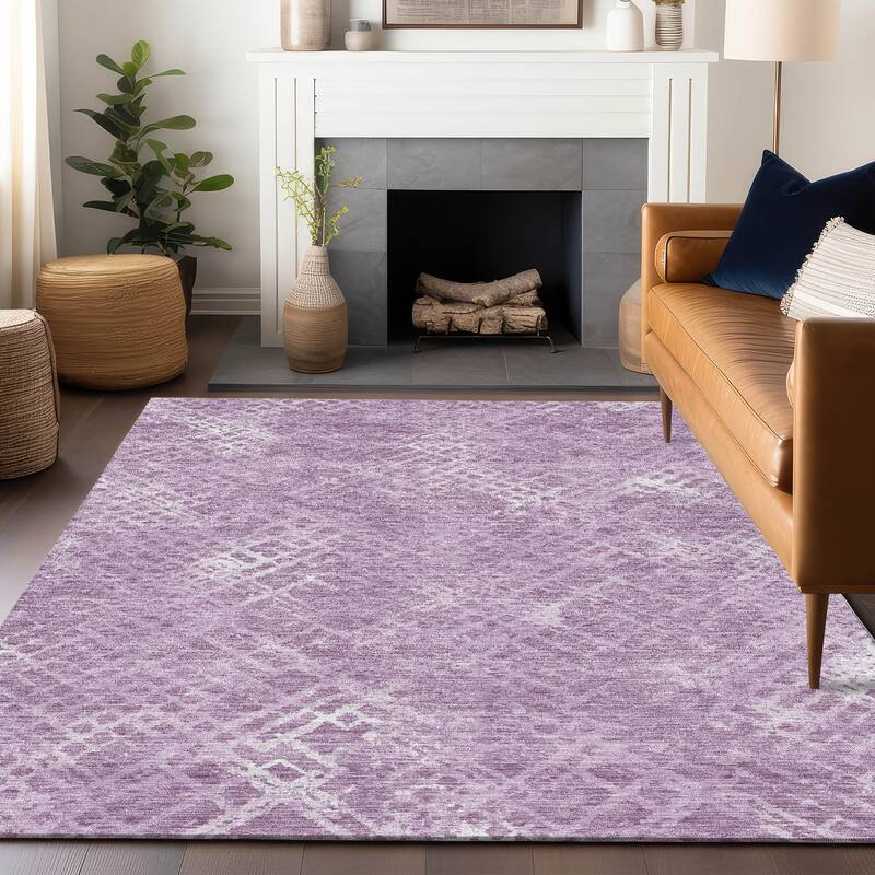 Premium Washable Super Soft Modern Trellis Mayfield Rug