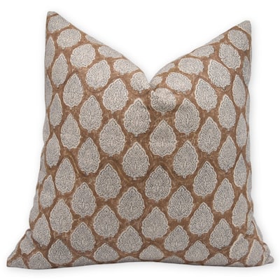 Fabdivine Linen Square Block print pillow Cover