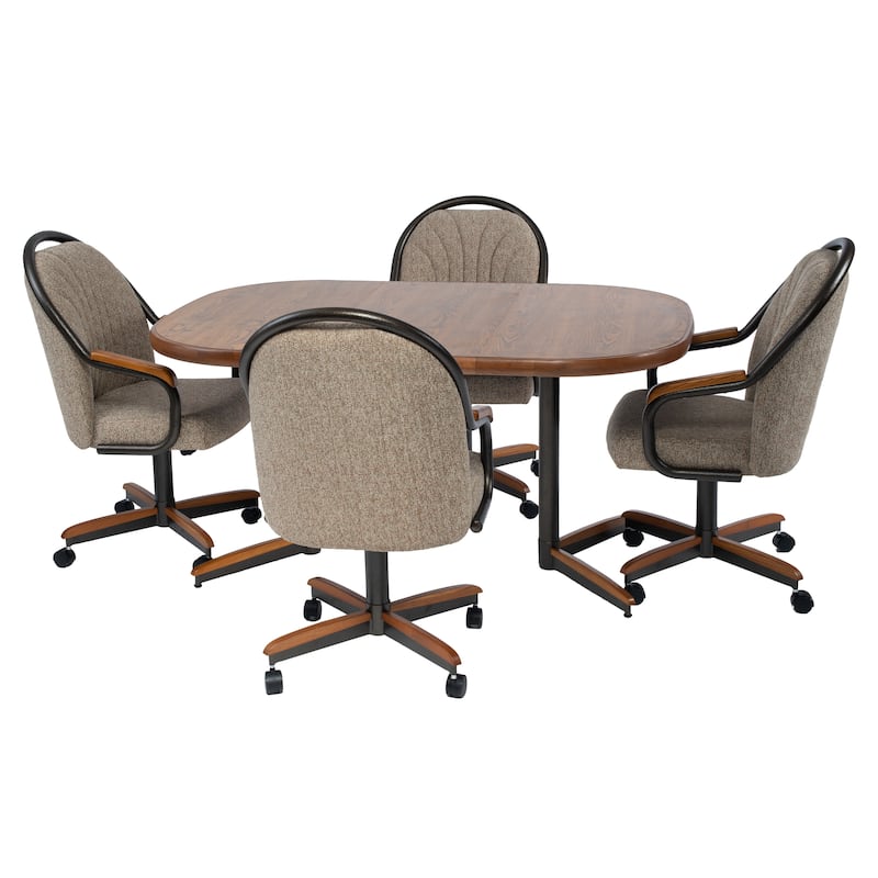 Casual Dining Barell Swivel and Tilt Rolling Dining Chair - 38"Hx221/2"Wx22"D - 38"Hx24"Wx22"D