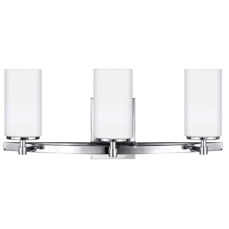 Bellevue Kenney 3 Light 22" Wide Vanity Light with Etched Glass Shade - Chrome