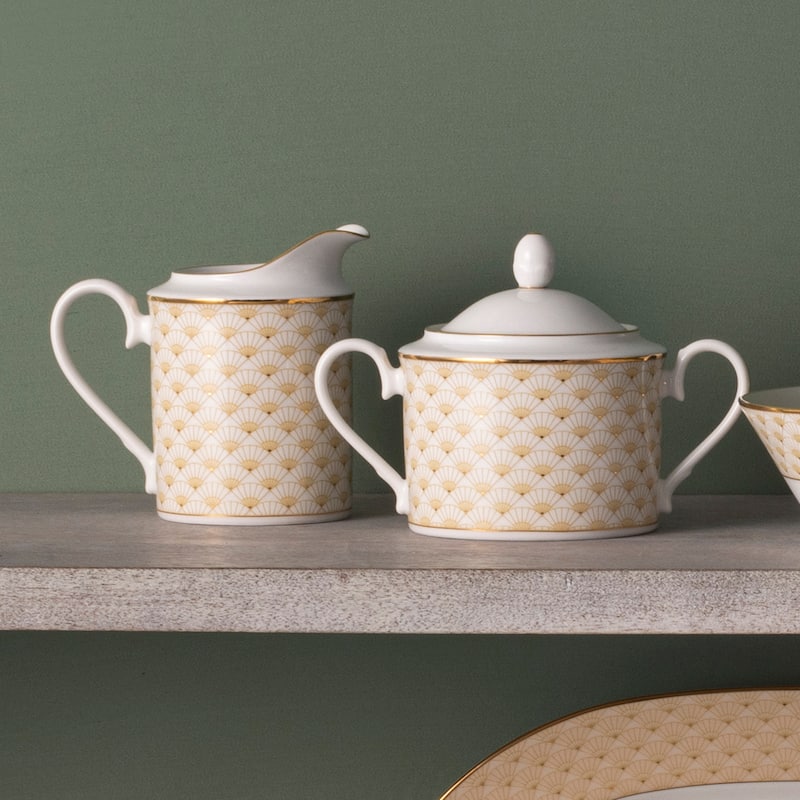 Trocadero Gold Sugar & Creamer Set
