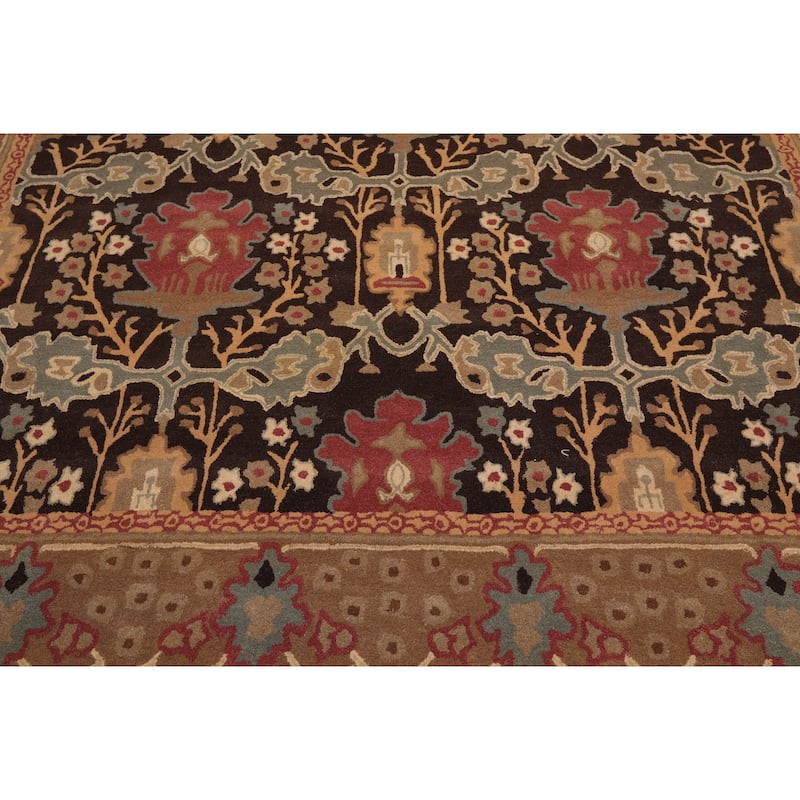 Hand-tufted Brown Oriental Wool Area Rug