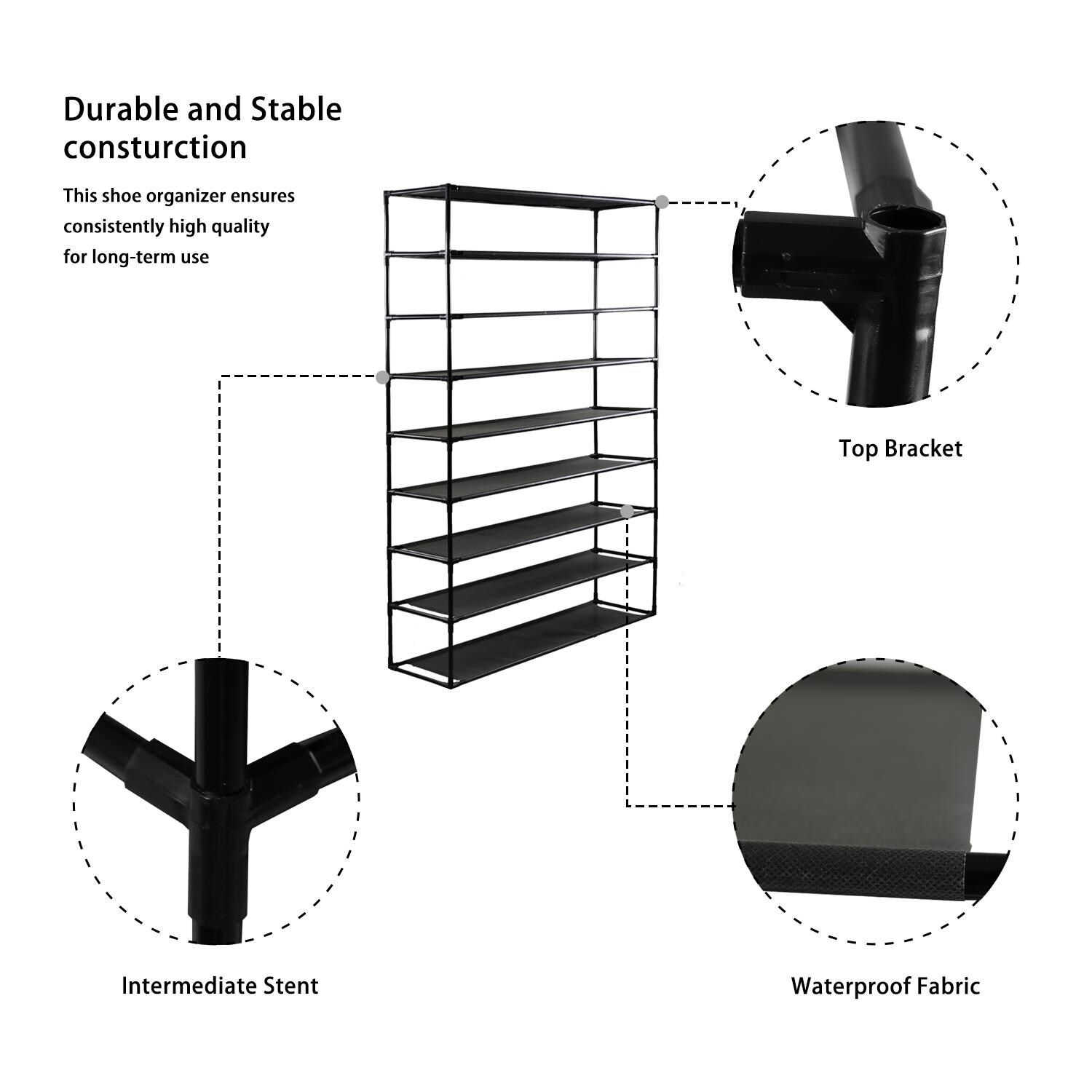 Modern Waterproof Shoe Rack Organizer Tower Space-Saving for Small Areas-image