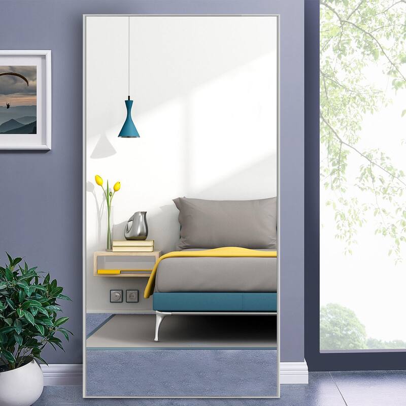 Modern Glam Large Full-length Floor Wall Mirror - 70x30 - sand grey